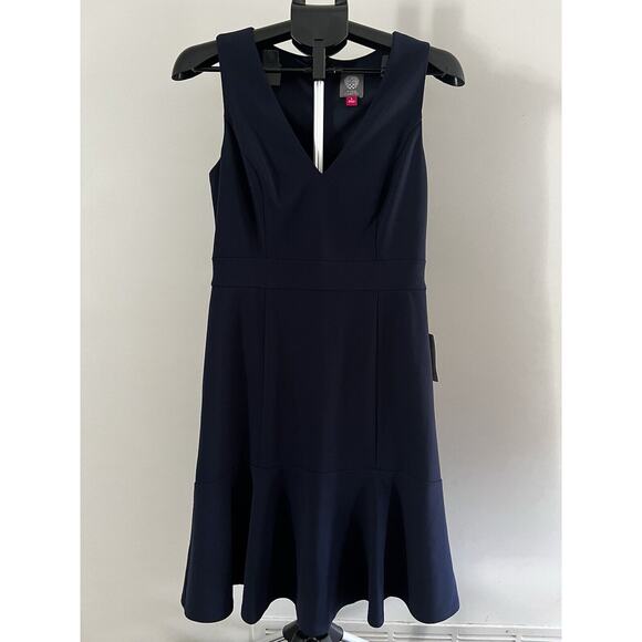 Vince Camuto Dress NWT Women’s size 8 Fit & Flare Navy Lined Dress - Picture 1 of 5
